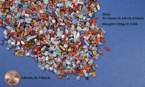 Decorative Tumbled Gravel Chakra Colorful Crystals Chip Polished Bulk Natural Gem Aquarium Gravel Rocks Pebbles Fish Tank Gravel Vase Filler Succu...