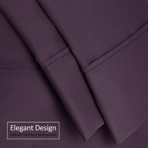 Nestl Body Pillow Cover Soft Pillowcase Lightweight Purple Eggplant Microfiber Body Pillow Case Cover 20x54 Inches Envelope Closure, Set of 2...