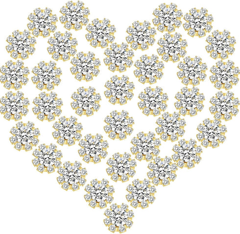 Waydress 70 Pcs 16mm Rhinestone Embellishments Flatback Buttons Jewelry Flower Crystal Accessory for Crafts DIY Jewelry Making Wedding Decoration ...