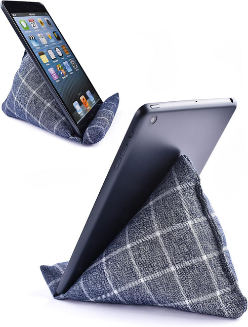 Handmade Phone Pillow Holder - The Wedge Mobile Device Stand - Soft Fabric Phone Stand for All iPhones, All Smartphones! 7 x 6.1 x 5.5 Inches (Gra...
