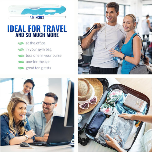 Travel Toothbrush with Toothpaste, Portable Toothbrushes Built in Cover, Travel Size For Hiking, Camping, Traveling, Folding Collapsible Travel To...