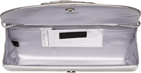 Jessica McClintock Angel Satin Tuxedo Flap Evening Clutch...