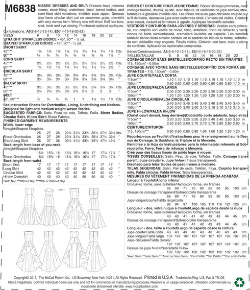 McCall's Pattern Company M6838 Misses' Dress Sewing Template, Size A5...