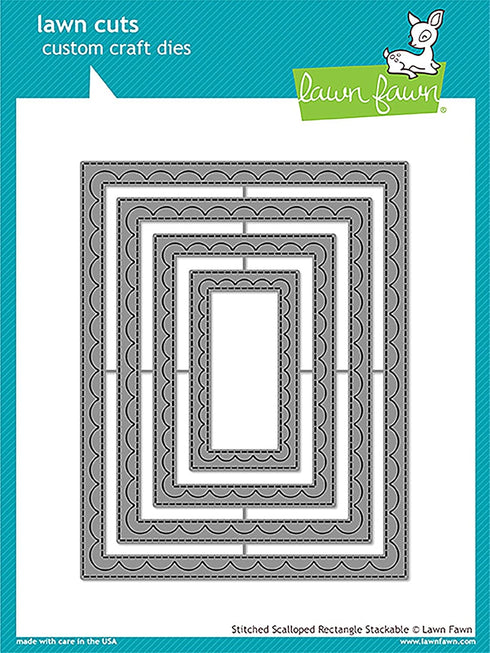 Lawn Fawn Dies - Outside In Stitched Scalloped Rectangle Stackables (LF1505)...
