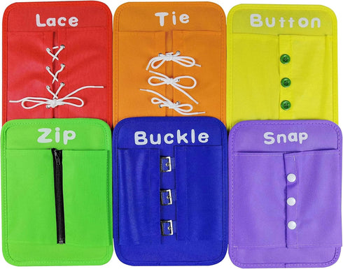 Dress Learning Boards Preschool Early Educational to Basic Life Skills Dress Learning Boards Learn to Button,Buckle,Zip,Snap,Lace & Tie...