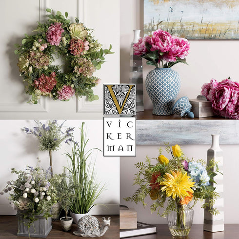 Vickerman Everyday Artificial Purple Geranium Bush 17.5" Long - Premium Faux Floral Decor for Wedding or Everyday Arrangements - Maintenance Free ...