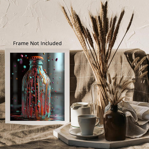 Posterizer 1 pcs-soda bottle and color splashes-vibrant food and drinks poster -4-Kitchen & Bar Art Gift for Men Women Entrepreneur Teens- unfram...