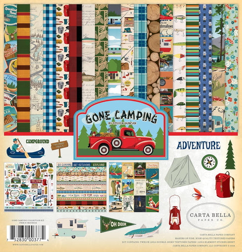 Carta Bella Paper Company Gone Camping Collection Kit Paper, 12 x 12, Multicolor...