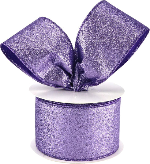 Lavender Glitter Wired Ribbon 2.5 Inch x 10 Yard Purple Easter Wired Ribbon for Wreaths and Bows, Crafts and Floral Supply, Lilac Spring Ribbon, S...