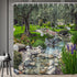 Garden Scenic Shower Curtain Colorful Flowers Green Landscape Bathroom Curtains Spring Plants Nature Scenery Country Bathtub Decor with Hooks 70 x...