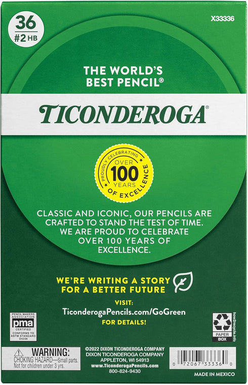 Ticonderoga My First Wood-Cased Pencils, 2 HB, Yellow, 36 Count...