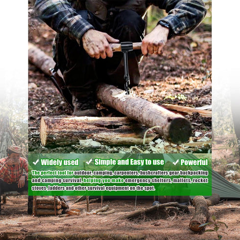 1" x 10" Long Scotch Eye Hand Wood Auger Drill Bit,1 Inch Hand Auger Wrench Manual Hole Maker for Bushcraft Settlers Gear Backpack & Camping Survi...