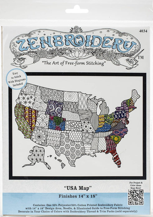 Design Works Crafts USA Map Zenbroidery Kit......