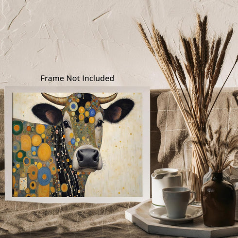 Posterizer 1 pcs- beautiful cow in mosaic style-Art for Animal Lovers-Abstract & Modern Art- Living Room Bedroom Decor- unframed wall art...