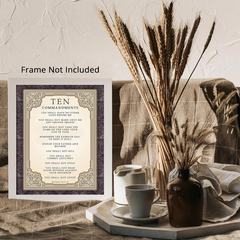 Posterizer 1 pcs-Religious Bible Verse -Ten Commandments-Religious Posters-Gifts for Christians-Decor for Home & Office- UNFRAMED Wall Art...