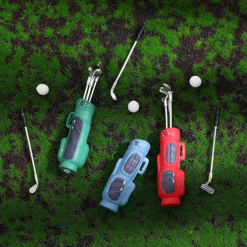 3 Sets Miniature Dollhouse Accessories Sports Miniature Golf Clubs Mini Golf Club Model Toys for 1:12 Scale Dollhouse Decorations, Red Blue Green...