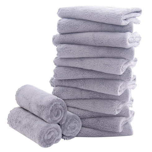 16 Pack Baby Washcloths - Luxury Coral Fleece - Extra Absorbent and Soft Wash Clothes for Newborn, Infants and Toddlers - Suitable for Sensitive S...