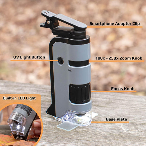 Carson 100x-250x LED MicroFlip Pocket Microscope MP-250...