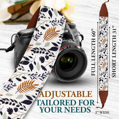 Camera Strap for DSLR and Mirrorless Camera , Shoulder Neck and Crossbody Strap with Soft Padded Webbing, Cotton Pattern for Men & Women, Best Gif...