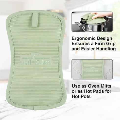 All-Clad Premium Pot Holder & Hot Pad: Heat Resistant to 500 Degrees - 100% Cotton, 10"x6.25" Hot Pad for Kitchen and Barbeque, (1-Pack), Fennel...