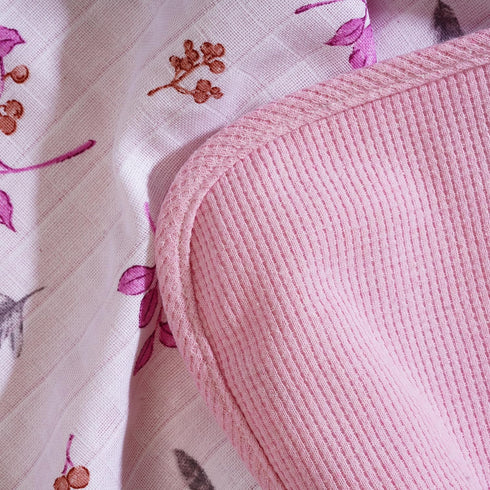 Double Layer Muslin Baby Blanket for Unisex Boys and Girls. 100% Waffle Cotton Soft Lightweight for Toddler and Kids. Nursery Swaddle Blankets. (P...