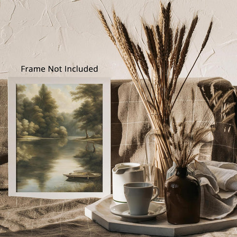 Posterizer 1 pcs- lake scene-nature-oil painting style 2-Landscape & Nature Art-Floral Botanical Art- Decor for Home & Office- unframed wall art...