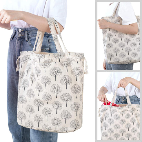 Teamoy Knitting Tote Bag with Drawstring Closure, Portable Yarn Storage Bag for Knitting Needles, Yarn Skein and Crochet Supplies, Tree (Bag Only)...