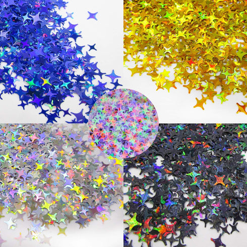 LoveOurHome 60g Holographic Star Chunky Glitter Flakes Sparkles Iridescent Stars Shapes Nail Sequins Epoxy Resin Accessories Crafts Supplies Makeu...