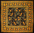 India Arts French Floral Square Cotton Tablecloth 60" x 60" Amber on Black...
