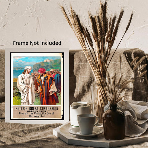 Posterizer 1 pcs-Peter's great confession poster-Religious Posters-Gifts for Christians -Decor for Church, Sunday School Classroom- unframed wall ...