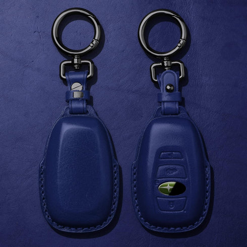 Tukellen Compatible with Subaru Leather Key Fob Cover with Keychain Fit for WRX Outback Ascent Forester Crosstrek Legacy Impreza Smart Remote, Gen...