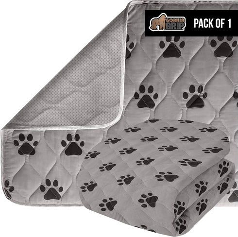 Gorilla Grip Washable Puppy Pads, 28x18, Slip Resistant Dog Crate Mat, Waterproof Cloth Pee Pad for Training Puppies in Playpen, Reusable Pet Inco...