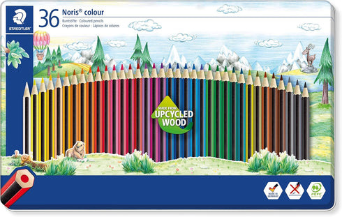 STAEDTLER 185 M36 Noris Colour Colouring Pencils - 36 Assorted Colours (Tin of 36 Pencils)...