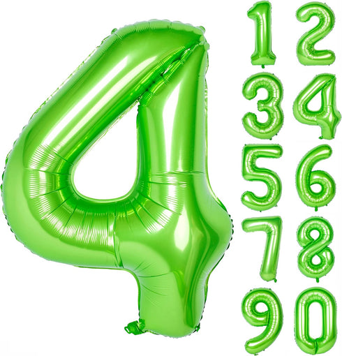 40 inch large green digital balloon number helium foil polyester film Jungle themed party birthday party anniversary decoration bright green digit...
