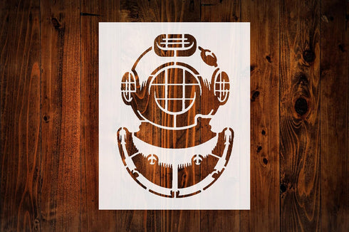 Navy Dive Helmet Stencil, Diver Helmet 8.5 x 11 Custom Stencil, Perfect for Maritime Art & DIY Projects...