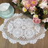 Phantomon Handmade Crochet Cotton Lace Placemats Doilies Cloth Crochet Coasters, Pack of 4, Oval Shape, White, 12 x 17 inch (White)...