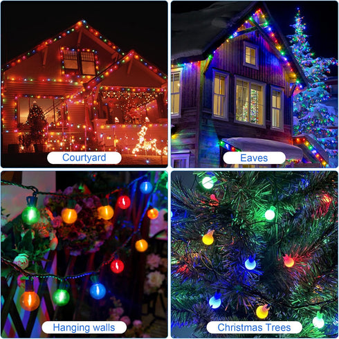 Multi Color G40 Light Bulbs LED for Outdoor String Light 1W Replacement 5W Globe Edison Bulb Shatterproof Christmas Plastic 120V E12 Screw Base RE...