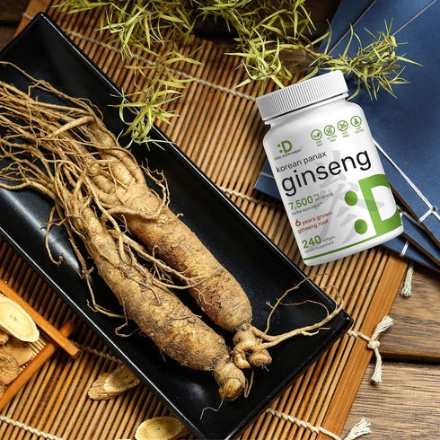 Korean Red Panax Ginseng Root Extract, 7,500mg Per Serving, 240 Softgels – 150mg Active Ginsenosides, 5:1 Max Strength Extract – Energy & Immune H...