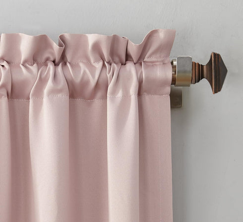 Sun Zero Easton Energy Saving Blackout Rod Pocket Curtain Panel, 40" x 63", Blush Pink...