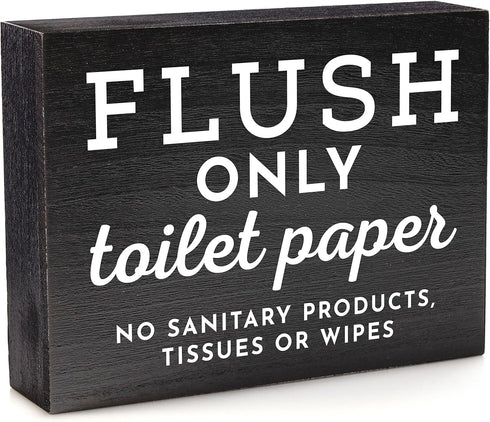 Do Not Flush Sign for Bathroom - Septic System Signs for Bathroom Signs for Business or RV Bathroom Sign and Cabin Bathroom Sign Black...
