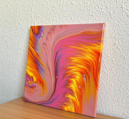 ABLIOACA Inspired Fluid Painting Fall Decorative Wall Art Thanksgiving Wall Decoration Christmas Gift House Warm Gift 12 * 12 In(8)...