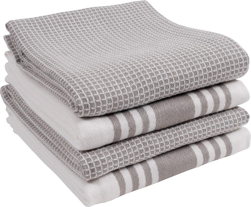 KAF Home Kitchen Towels, Set of 4 Absorbent, Durable and Soft Towels | Perfect for Kitchen Messes and Drying Dishes, 18 x 28 – Inches, Drizzle, Sm...