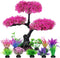 Ameliade Aquarium Artificial Plastic Plants Decoration, Pink Cherry Blossom Tree & Grass Aquarium Decor Set, Goldfish Betta Fish Tank Decorations ...