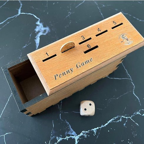 Penny Game, Family Fun Board Game, Drop Game Wood Box for 2-6 Players Premium Version...