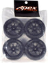 Apex RC Products 1/10 On-Road 12mm Black Mesh Wheels V Tread Rubber Tires (Set of 4) #5002...