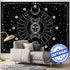 Space Tapestry Wall Hanging Sun Moon Stars Space Psychedelic Tapestries Wall Tapestry for Bedroom Aesthetic Home Wall Dorm Décor...
