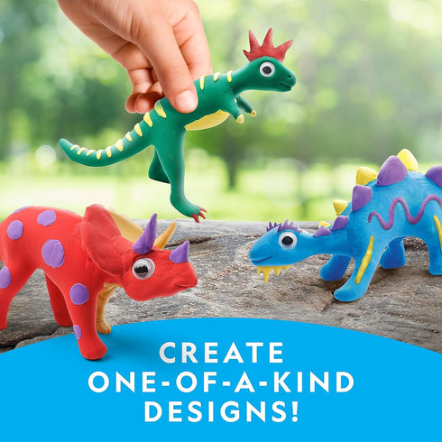 NATIONAL GEOGRAPHIC Clay Dinosaur Arts & Crafts Kit - Dinosaur Air Dry Clay for Kids Craft Kit with 5 Clay Colors, 5 Dino Skeletons, Sculpting Too...