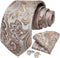 DiBanGu Men's Silk Tie and Pocket Square Woven Formal Tie Cufflink Set Solid Neckties...