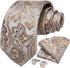 DiBanGu Men's Silk Tie and Pocket Square Woven Formal Tie Cufflink Set Solid Neckties...