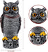 Hausse Fake Owl Decoy Bird Scarecrow Sculpture, 13.6 Inch Plastic Horned Owl Bird Deterrents, Garden Protectors, Nature Enemy Pest Repellent for O...